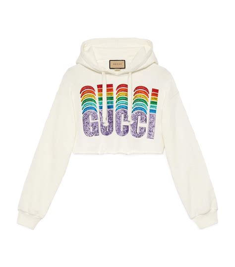 gucci hoodie rainbow logo fake|gucci hoodie original price.